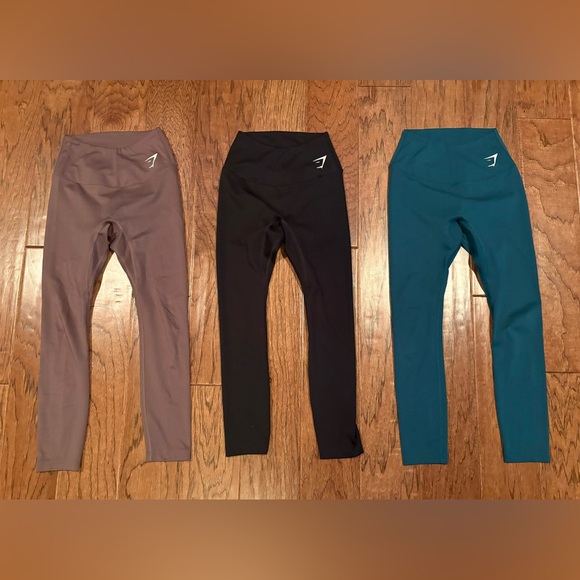 Gymshark Pants - Gymshark lot of 3 Training Leggings 7/8 length Size XS Teal Black Brown